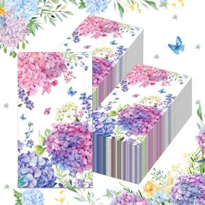 수국 꽃 인쇄 긴 종이 냅킨, 파티 종이 플레이스매트, 장식 종이 냅킨, 2 겹, 팩 당 20 개, 34.2*40.6cm
