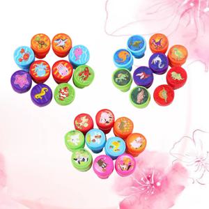 30pcs 동물 스탬프 세트 자기 잉크 어린이 교실 보상 공룡 스탬퍼 오션 월드 농장 동물 모듬 우표 회계