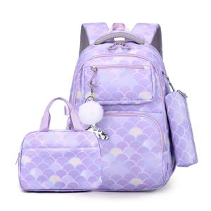 인어 펜 던 트와 3 개/대 아이 배낭 소녀 방수 학교 가방 10 대 소녀 물고기 규모 인쇄에 대 한 어린이 Schoolbag