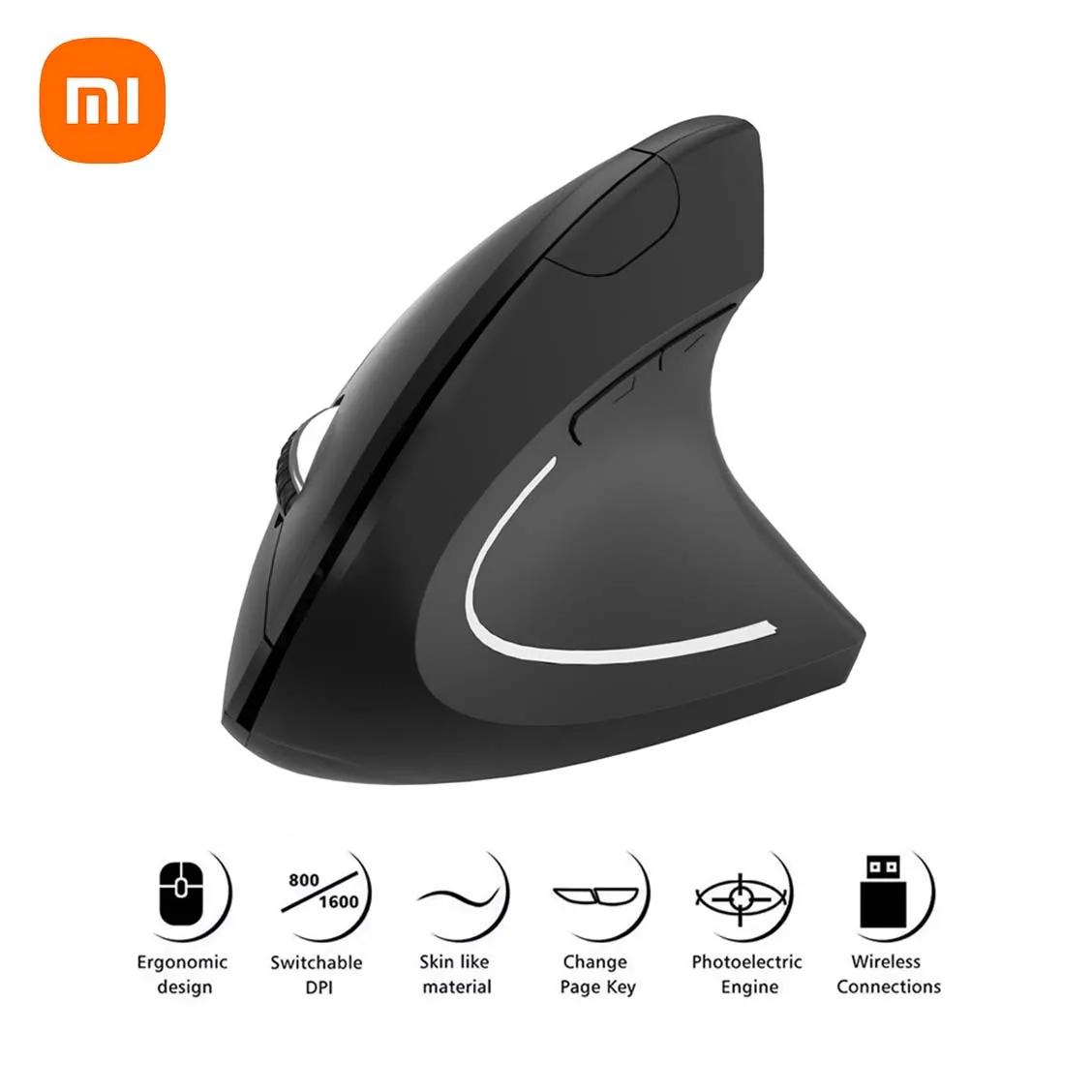 Xiaomi 무선 수직 마우스 Bluetooth 2.4GHz 인체 공학적 게임용 마우스 1600DPI 조정 가능한 사무실 광학 전자 키보드