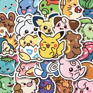 10/30/50pcs 귀여운 포켓몬 애니메이션 스티커 Kawaii Pikachu Bulbasaur 만화 스티커 DIY 스케이트 보드 전화 자동차 데칼 재미 아이 장난감