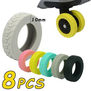 8pcs 여행 수하물 캐스터 신발 실리콘 가방 바퀴 보호 커버 소음 트롤리 상자 캐스터 커버를 줄이기 위해 도매