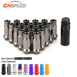 20PCS 철 다채로운 자동차 수정 휠 너트 러그 너트 볼트 M12x1.5 M12x1.25 기아 링컨 스즈키