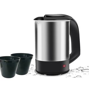 미니 전기 주전자 차 커피 스테인레스 스틸 1000W 휴대용 여행 물 보일러 냄비 0.5L 호텔 가족 여행