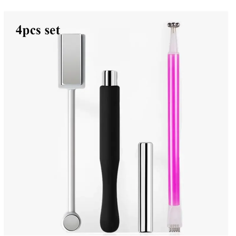4Pcs 다기능 네일 아트 자석 스톤 패턴 흡수 네일 젤 크리스탈 마그네틱 바 네일 향상 도구