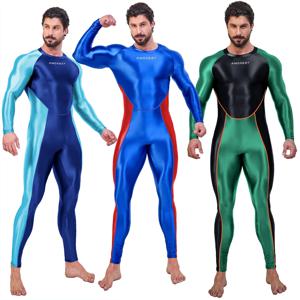 AMORESY 섹시한 핫 남자 원피스 스킨 바디 슈트 코스프레 Catsuit 점프 슈트 Stretch Bodystocking Spandex Zentai Suit