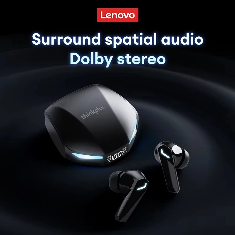 Lenovo XT53 무선 업그레이드 Bluetooth 5.4 이어폰 매우 긴 내구성 낮은 대기 시간 게임용 헤드셋 LED 디지털 디스플레이 이어 버드