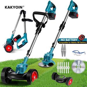 1850W 전기 잔디 깎는 기계 길이 조절 가능한 휴대용 커터 Makita 18V 배터리 용 무선 정원 잔디 절단 트리머