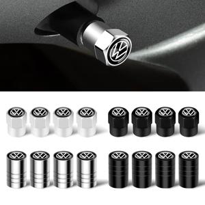 폭스 바겐 Passat b6 골프 5 7 폴로 Rline Magotan Tiguan Gti Bora T-Cross 용 4PCS 금속 자동차 휠 타이어 밸브 에어 스템 캡 커버