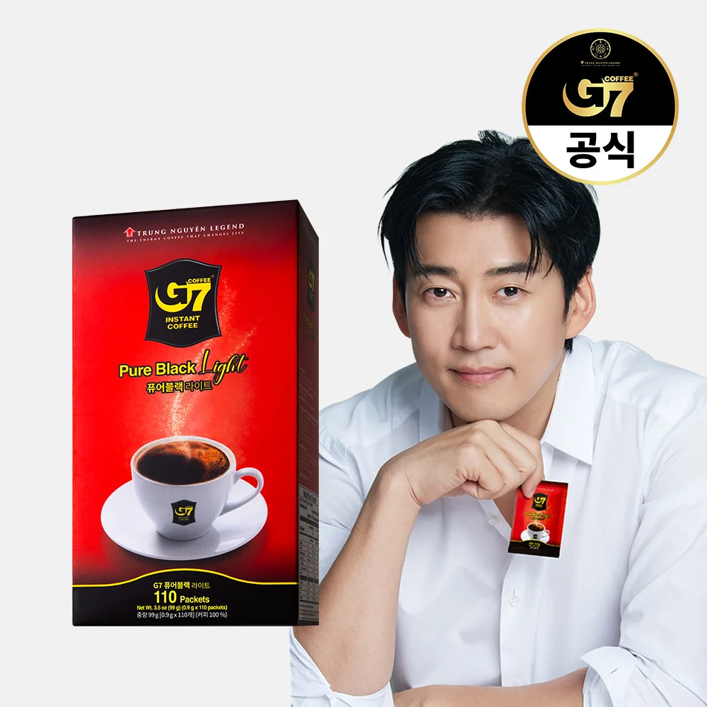 G7 퓨어블랙 라이트 0.9g X 110개입 / 베트남 블랙 다크 아메리카노