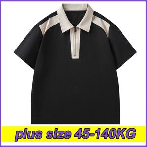 여성 여름 플러스 사이즈 티셔츠 야외 스포츠 폴로 셔츠 M-8XL 캐주얼 하프 지퍼 탑 숙녀 스플 라이스 옷깃 티셔츠 45-140KG