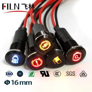 16mm 방수 램프 FILN 12V LED 자동차 보트 LED 경고 대시 보드 신호 조명 악기 파일럿 라이트