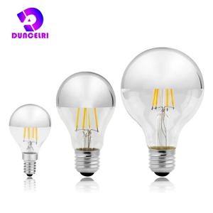 에디슨 E14 E27 미러 실버 레트로 LED 전구 4W G45 A60 ST64 G80 G95 빈티지 필라멘트 Lampada LED 램프 따뜻한 흰색 조명