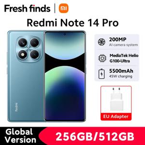월드 프리미어 글로벌 버전 샤오미 레드미 노트 14 프로 4G 스마트폰 8GB/12GB 램 200MP 카메라 미디어텍 Helio G100-울트라 45W