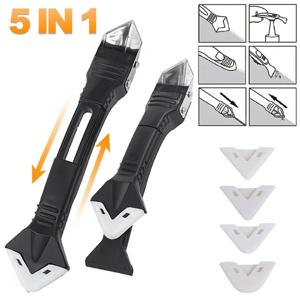 5 in 1 실리콘 주걱 창 청소 도구 실란트 부드러운 리무버 스퀴지 코킹 주최자 실리콘 스크레이퍼 부드러운 그라우트 키트