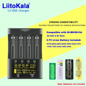 LiitoKala Lii-600 리튬 이온 3.7V 및 NiMH 1.2V 배터리 용 배터리 충전기 18650 26650 21700 26700 AA AAA 12V5A에 적합