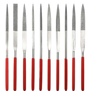 10Pcs 다이아몬드 바늘 파일 세트 3x140mm 미니 바늘 파일 키트 돌 유리 금속 조각 공예 손 도구 바늘 파일 세트