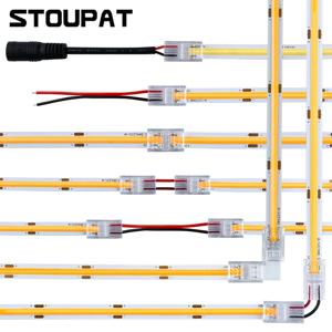 8mm 10mm 2pin COB LED 스트립 커넥터 테이프 조명 L 모양 LED 코너 커넥터 SMD COB 5050 2835 스트립 라이트 고정 클램프
