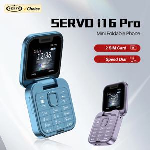 SERVO i16Pro 듀얼 SIM 플립 소형 휴대폰, 자동 통화, 레코드 속도 다이얼, 매직 보이스, 1.77 인치 미니 폴드 전화기, 2G GSM 잠금 해제