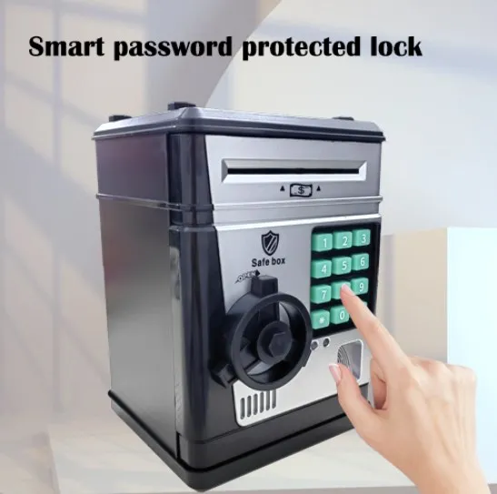 전기 돼지 저금통, 만화 지문 비밀번호 현금 상자, 돈 절약, 자동 Atm 기계, 안전한 척 놀이 장난감, 어린이 선물