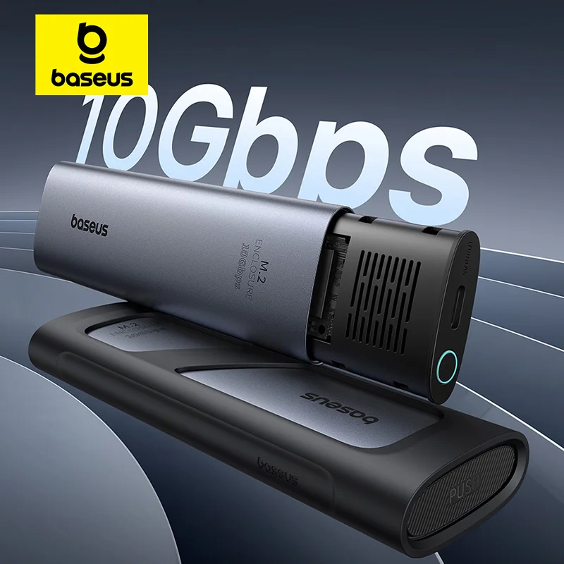 Baseus M2 SSD 인클로저 케이스, 금속 외장 어댑터, NVME SSD 케이스, 10Gbps NVMe 프로토콜, M.2-USB C타입 3.2 Gen2, 8TB