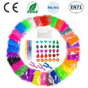 600 탄성 다른 색상 고무 Loom 밴드 팔찌 어린이 수제 팔찌 DIY Loom 손목 팔찌 여성을위한