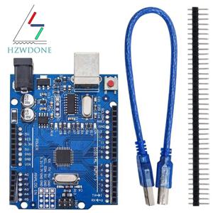 UN0 R3 보드 ATmega328P 개발 보드(Arduino IDE 프로젝트와 호환되는 핀 헤더 및 케이블 포함)