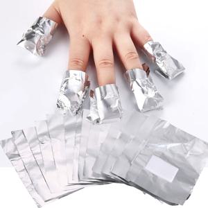 50/100pcs 리무버 알루미늄 호일 네일 랩 아크릴 젤 폴란드어 전문 청소 코튼 패드 매니큐어 도구