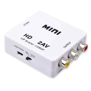 HDMI 호환-AV RCA 어댑터 컨버터 미니 박스, RCA AV CVSB LR 비디오 합성 AV 스케일러 컨버터, PC HDTV 프로젝터용