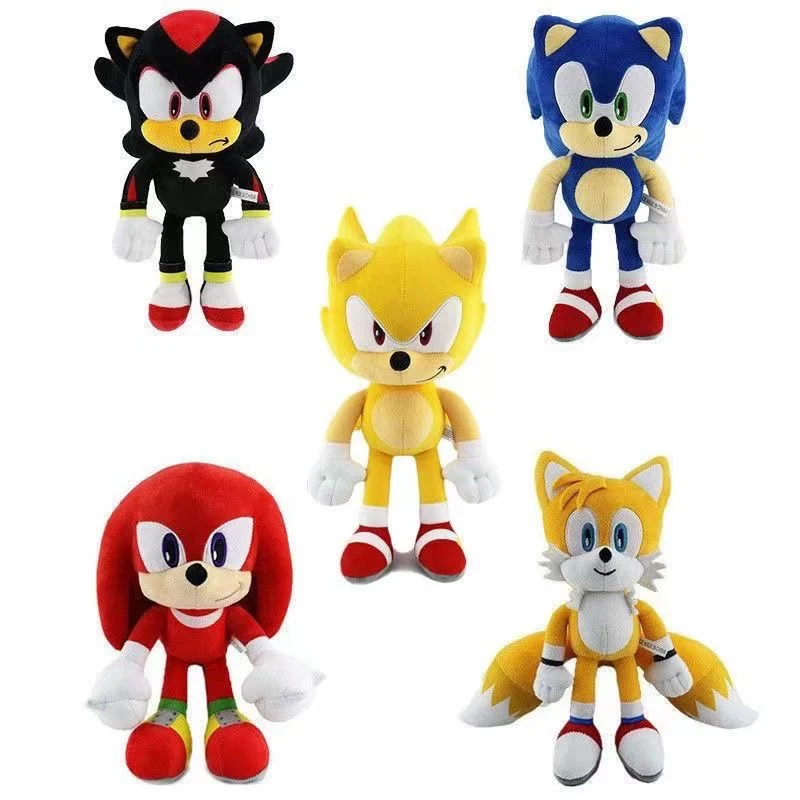 새로운 뜨거운 30cm 소닉 peluches 장난감 만화 고슴도치 에이미 로즈 너클 테일 부드러운 인형 어린이 생일 소닉 러블리 장난감