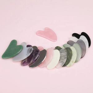 Guasha 마사지 천연석 옥 스크레이퍼 페이셜 Gua Sha 스파 목 마사지 기계 얼굴 리프팅 주름 제거제 미용 건강 도구