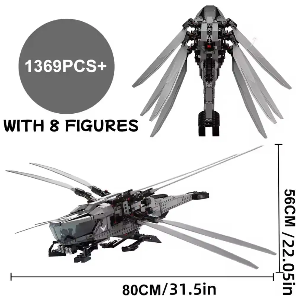 재고 있음 1369PCS 아이디어 Dune Atreides Royal Ornithopter 헬리콥터 빌딩 블록 10327 벽돌 세트 어린이를위한 장난감 어린이