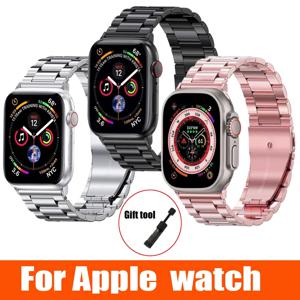 Apple Watch 용 금속 스트랩 Ultra 49mm 9 8 7 iWatch 6 5 SE 3 44mm 42mm 40mm 38mm S10 42mm 용 45mm 41mm 스테인레스 스틸 팔찌