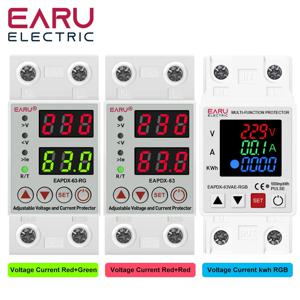 40A 63A 230V Din 레일 조정 가능한 과전압 및 저전압 보호 장치 보호 장치 릴레이 과전류 보호 제한