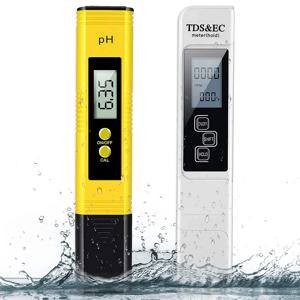 TDS 미터 디지털 워터 테스터 고정밀 디지털 0-14 PH 미터 테스터 0-9990ppm TDS & EC LCD 물 순도 PPM 수족관 필터