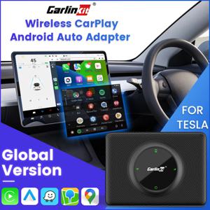 CarlinKit T2C CarPlay Tesla Model 3 모델 Y 모델 S 모델 X Cybertruck 음성 제어 Waze Tmap 용 Android 자동 무선 어댑터