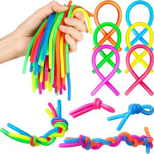 10PCS 국수 팩 신축성있는 문자열 Fidget 장난감 Silent Fidget 장난감 스트레스 완화 성인 불안 스트레스 자폐증 추가 ADHD 자폐증