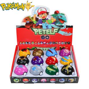 12Pcs 포켓몬 그림 Pokeball 장난감 피카추 Charmander 애니메이션 그림 Kawaii 인형 Poke Ball 수집 액세서리 어린이 생일 선물