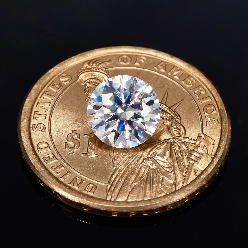 LUSTER 100% 0.5-2CT Moissanite 화이트 D 컬러 라운드 컷 VVS1 Moissanite 스톤 GRA 인증서로 보석 만들기 용 루즈