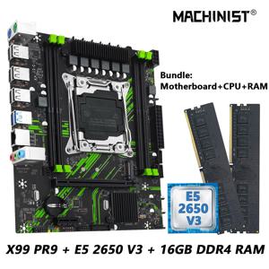 MACHINIST X99 PR9 마더보드 키트 LGA 2011-3 세트 Intel Xeon E5 2650 V3 CPU 및 DDR4 16GB(2*8GB) RAM 옵션 콤보 usb3.0