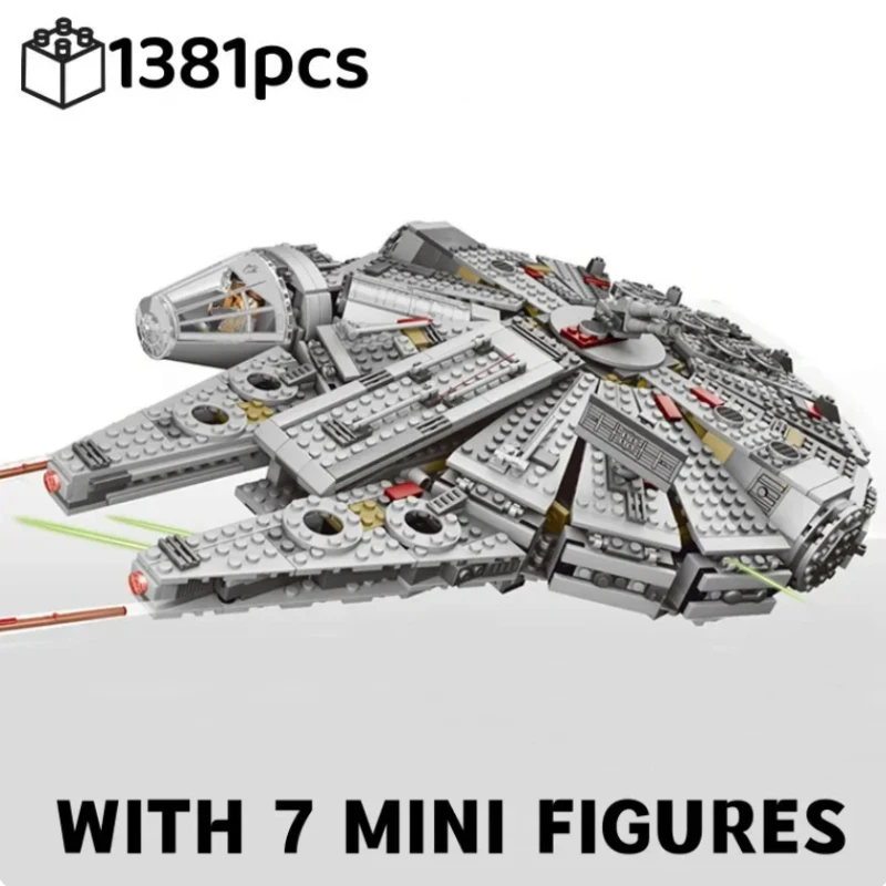 새로운 1381 Pcs 우주 밀레니엄 전쟁 선박 우주선 세트 팔콘 외계인 미니 75105 그림 모델 빌딩 블록 벽돌 장난감 키즈 선물