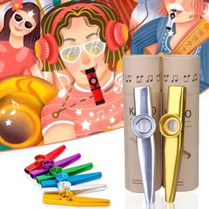 Metal Kazoos 경량 Kazoo 케이스 포함 플루트 기타 악기 용 경량 하모니카 입 플루트 우쿨렐레 애호가 악기