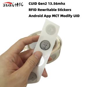 5YOA 13.56mhz CUID 변경 가능 S50 1K RFID 스티커 습식 인레이 NFC 태그 섹터 0 블록 0 UID 재기록 가능 NFC Andriod MCT 복사 복제