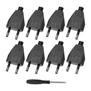 8pcs EU 플러그 어댑터 남성 여성 어셈블리 콘센트 커넥터 250V Schuko 전원 코드 스크루 드라이버와 유선 전기 소켓