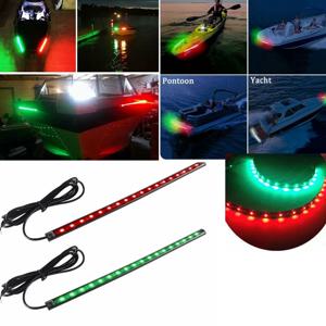 2Pcs 30cm 12V LED 스트립 빛 방수 빨간색 및 녹색 활 보트 해양 탐색 카약 카누 데크 의례 활 트레일러 폰툰