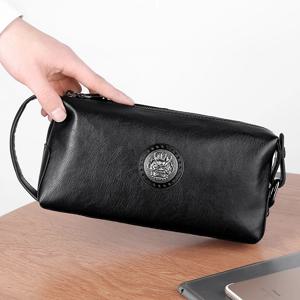 고품질 소 가죽 남성 브랜드 핸드백 지갑 카드 가방 가방 남성용 Sacoche Homme Bolso Hombre Necessaire 클러치 지갑 남성용