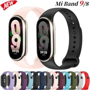 Xiaomi Mi Band 9 8 용 소프트 공식 실리콘 스트랩 Mi Band 8 9 교체 액세서리 벨트 용 스포츠 스마트 팔찌 팔찌