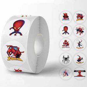 500pcs 디즈니 영화 스파이더 맨 롤 스티커 애니메이션 데칼 DIY 스케이트 보드 노트북 오토바이 도서 멋진 만화 스티커 어린이 장난감 선물