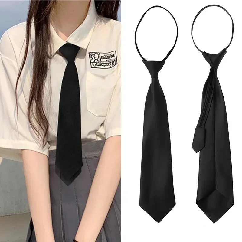 남여 블랙 간단한 클립 넥타이 보안 넥타이 유니폼 셔츠 정장 넥타이 스튜어드 매트 장례식 게으른 넥타이 남성 여성 학생