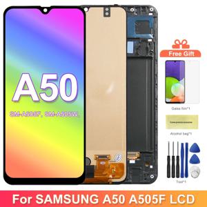 프레임이있는 tft A50 디스플레이 화면, 삼성 갤럭시 A50 A505 A505FN/DS A505F/DS LCD 디스플레이 디지털 터치 스크린 교체 용